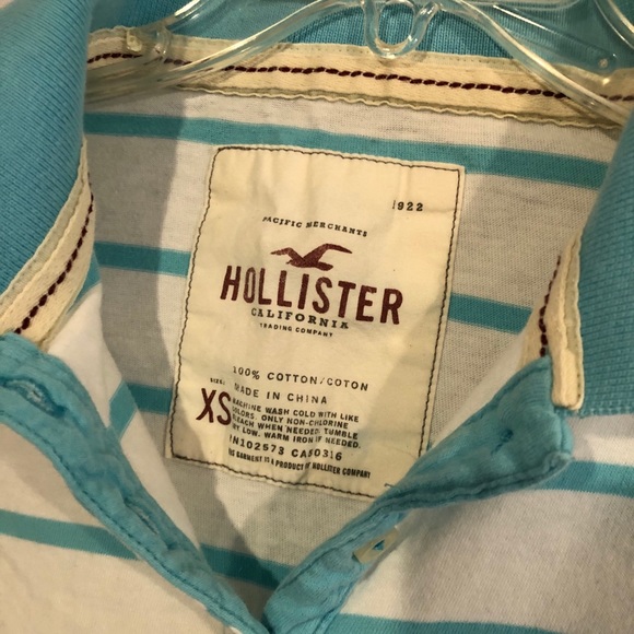 Hollister blue and white striped polo - Picture 2 of 3